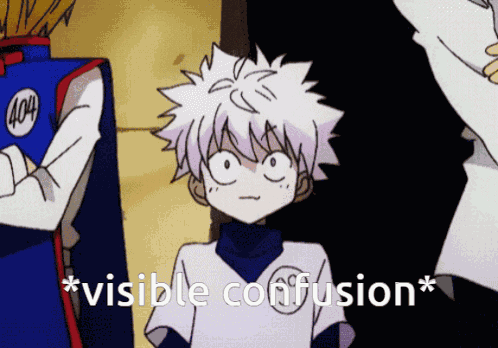 Visible Confusion Killua GIF