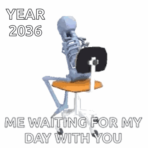 Waiting Skeleton GIF
