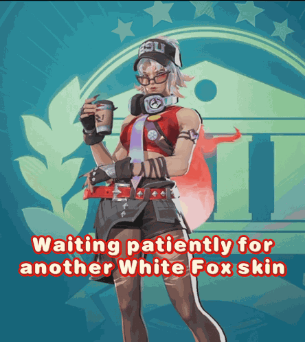 Waiting White Fox GIF