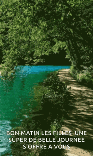 Walk By River Waterfall GIF