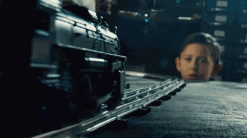 Watching A Toy Train Young Sammy GIF