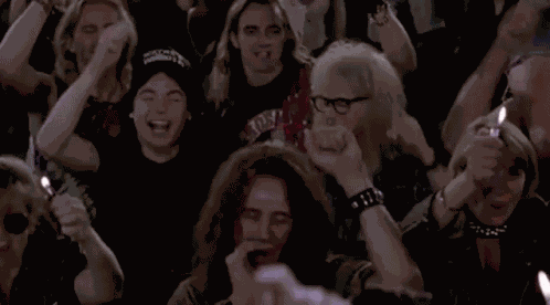 Waynes World Crowd GIF