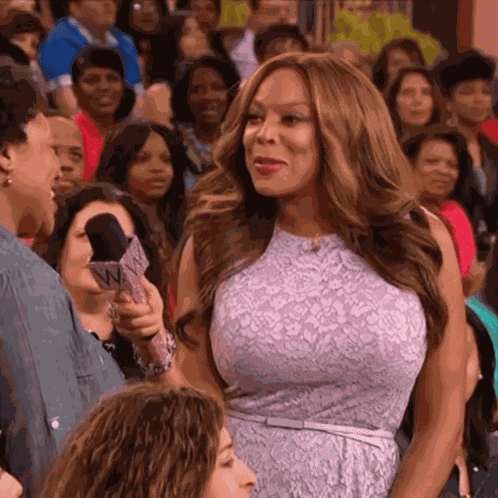 Wendy Williams Holding Microphone Happily Stan Twitter GIF