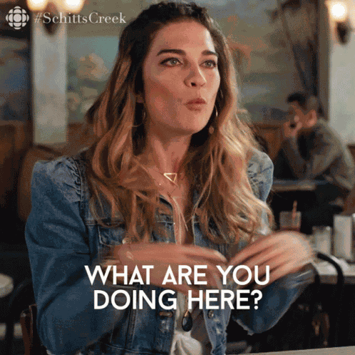 What Are You Doing Here Annie Murphy GIF