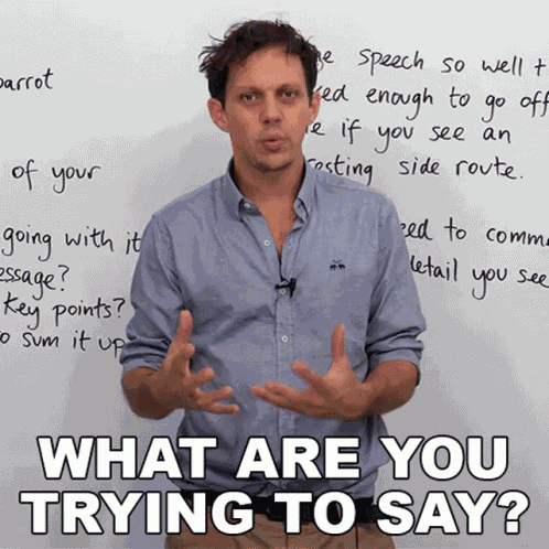 What Are You Trying To Say Benjamin GIF
