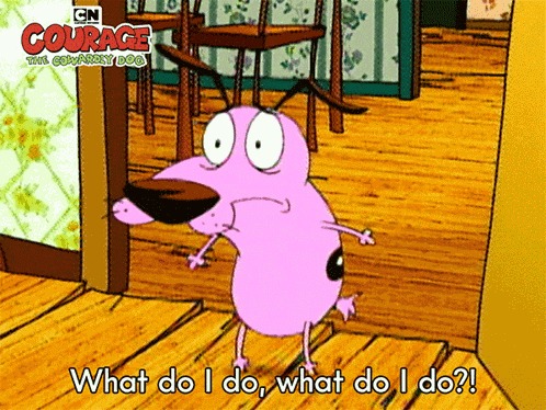 What Do I Do What Do I Do Courage GIF