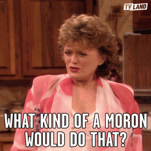 What Kind Of A Moron Would Do That Moron GIF