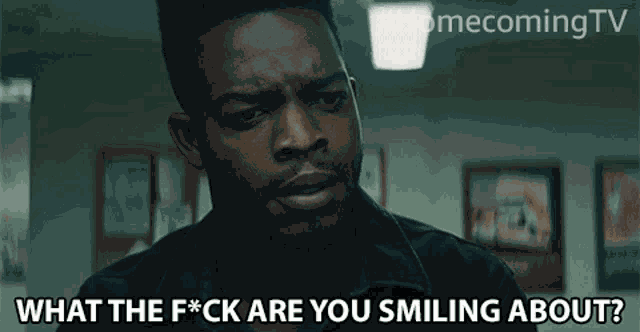 What The Fuck Are You Smiling About Stephan James GIF