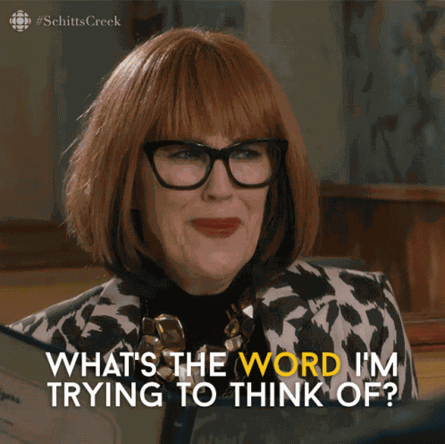 Whats The Word Im Trying To Think Of Moira GIF