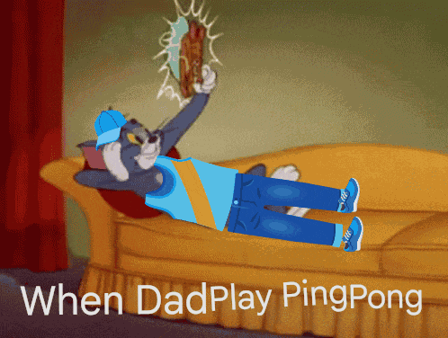 When Dad Play Ping Pong Tom And Jerry GIF