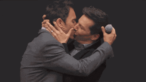 Will And Grace Kiss GIF