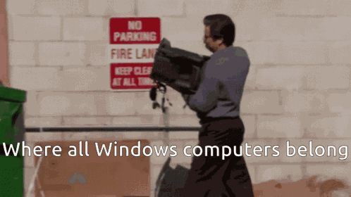 Windows Computer Throw Away Computer GIF