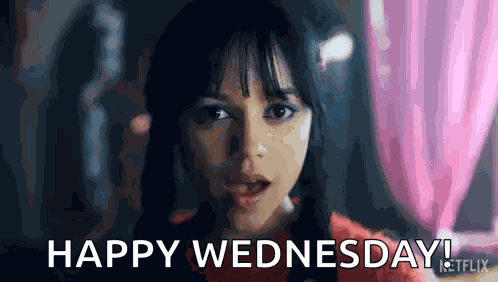 Winking Wednesday Addams GIF