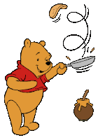 Winnie The Pooh Flipping Pancakes Sticker