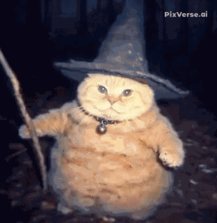 Wizard Cat By Demonwolf GIF