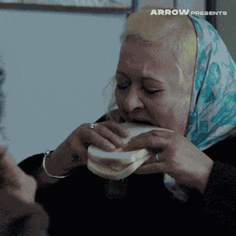 Woman-eating Egg-sandwich GIF