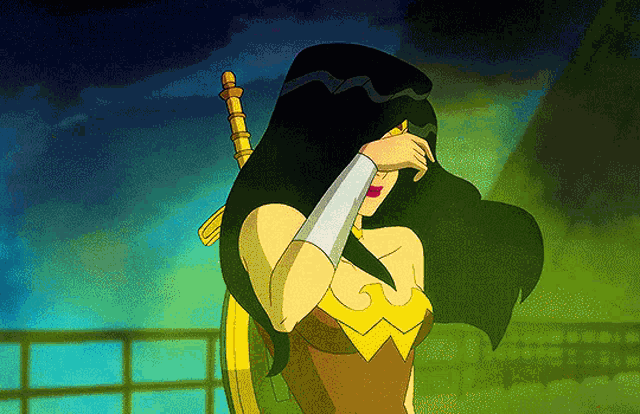 Wonder Woman Hair Flip GIF