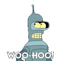 Woo-hoo Bender Sticker