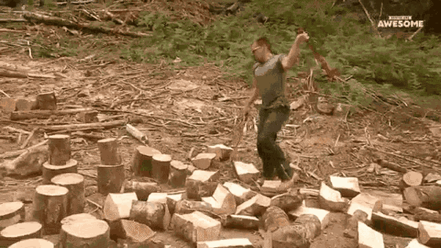 Wood Wood Chopping GIF