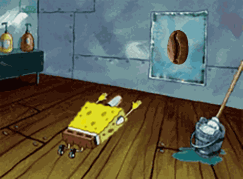 Worship Coffee Spongebob Bow GIF