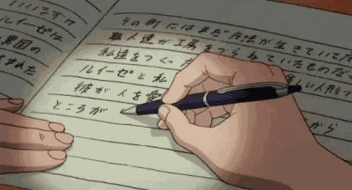 Writing Anime GIF