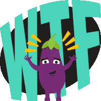 Wtf Eggplant Life Sticker