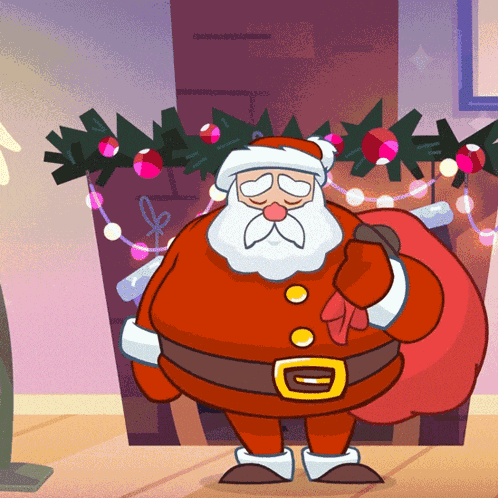 Yawning Santa Claus GIF