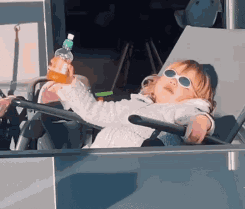 Yeah Whatever Chill Little Girl Halal Drinking Lumps Chilling GIF