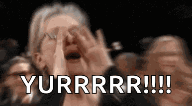 Yelling Meryl Streep GIF