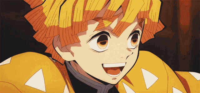 Zenitsu Happy Demon Slayer GIF