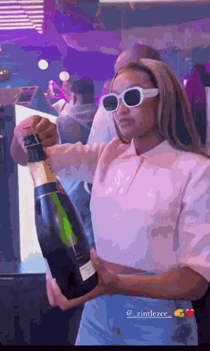 Zintle Zee Mofokeng Popping Champagne GIF